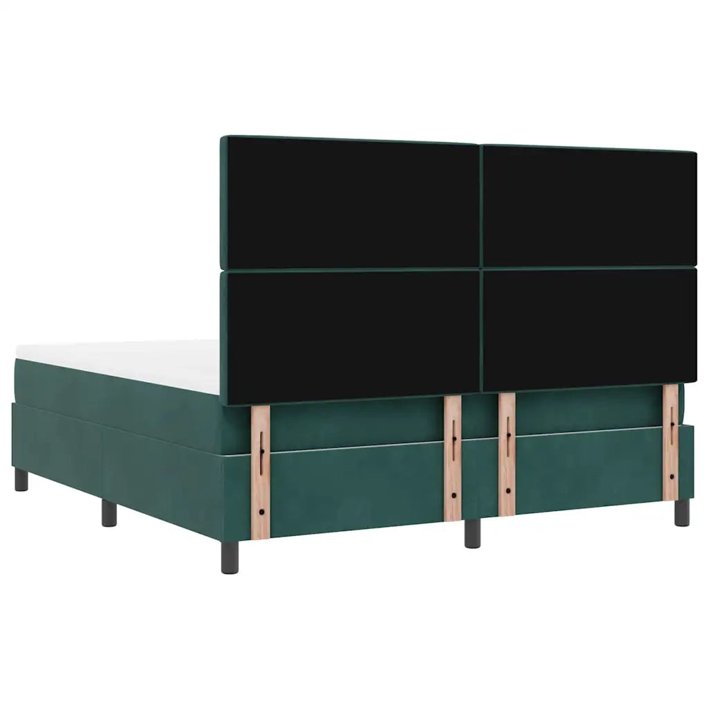 Letto a Sorgente LED Verde Scuro 180 x 200 cm Velluto 3343265