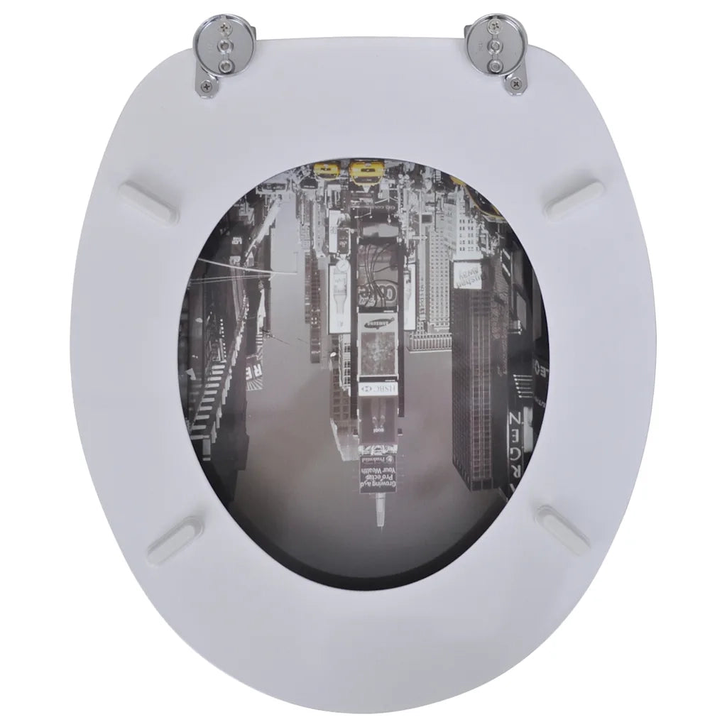 Tavolette WC con Coperchi 2 pz in MDF Design New York 275915