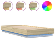 Letto singolo | Letto per adulti | Giroletto con LED Rovere Sonoma 100x200 cm