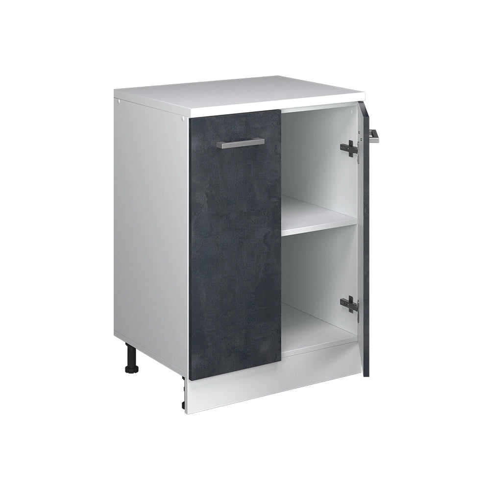 Mobile per mansarda Rion Calce nera/Bianco 60 x 83.8 cm senza inclinazione con 2 ante Vicco