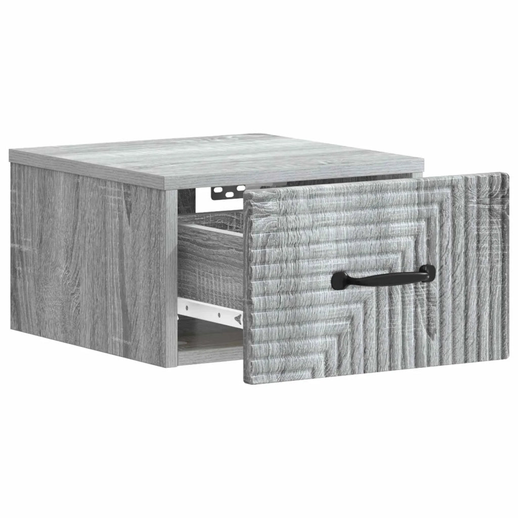Mobiletto da notte a muro 2 pcs Grigio Sonoma 34,5 x 33 x 20 cm 898608