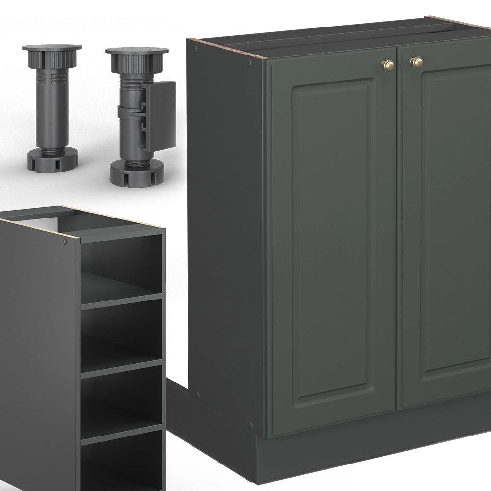 Isola cucina Fame-Line Verde-oro rustico/Antracite 90 cm senza piano di lavoro Vicco