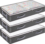3 Pcs Scatole di Stoccaggio per Sotto Letto - Scatole di Stoccaggio per Abiti - Scatole di Stoccaggio per Sotto Letto - Scatole di Stoccaggio per Sotto Letto - Scatole di Stoccaggio Pieghevoli per Abiti - Coperte - Piumoni di Letto