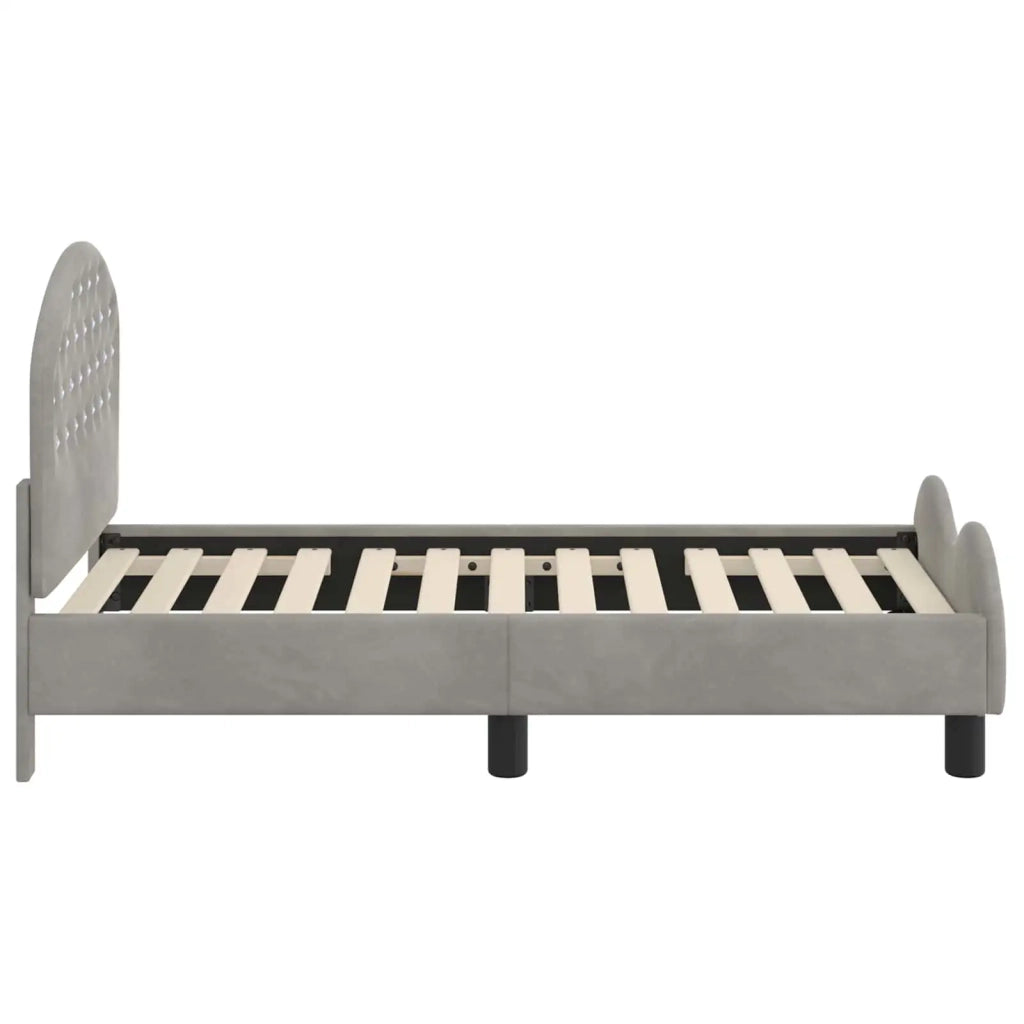 Struttura letto per bambini con testata Grigio chiaro Velluto 42011099