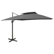 Ombrellone a braccio con doppio tetto 300 x 300 cm antracite 02_0008556
