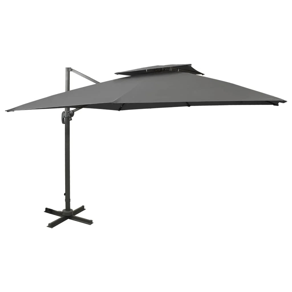 Ombrellone a braccio con doppio tetto 300 x 300 cm antracite 02_0008556