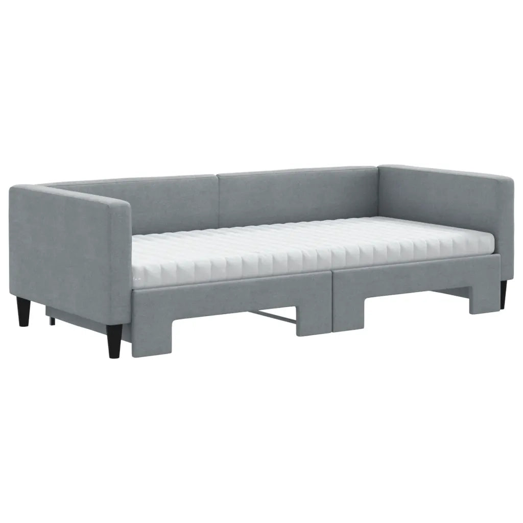 Divano Letto Estraibile Materassi Grigio Chiaro 90x190 Tessuto 3196606