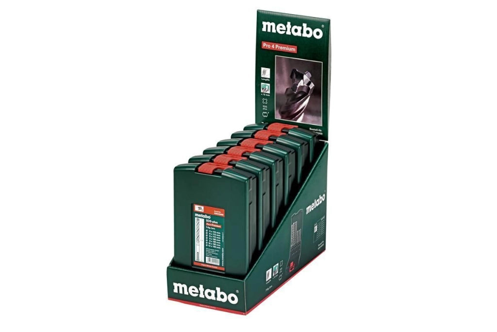 Metabo 626245000 Serie di punte SDS-Plus Pro 4 Premium 7 pezzi custodia in plastica resistente colore Nero