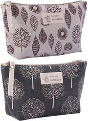 Borsa per il Trucco in Canapa con Chiusura a Cerniera - Borsa Multifunzionale - Borsa in Coton Durevole - Borsa a Mano con Disegno Artigianale - Ideale per Cosmetici e Piccoli Oggetti - Borsa per Cosmetici