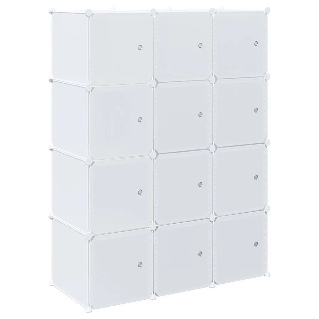 vidaXL Organizzatore Portaoggetti con 12 Cubi e Aste per Appendere PP