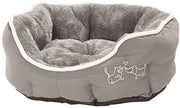 Letto per cani e gatti ovoidale, dimensioni circa 45 x 40 x 14 cm, materiale polyester, colore grigio