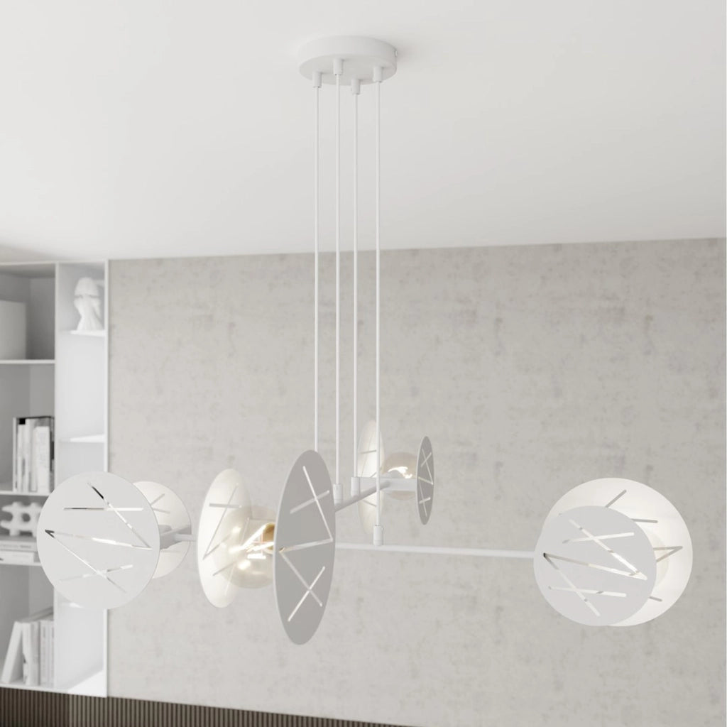 Lampada a sospensione Xotic in acciaio bianco opaco
