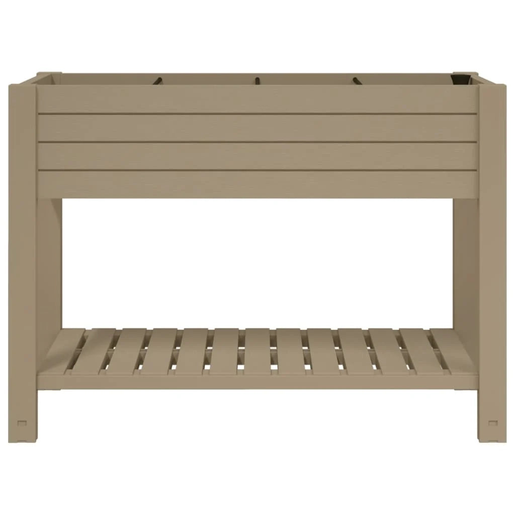 Fioriera rialzata per piante fiori terrazza giardino marrone chiaro 110 x 45 x 79 cm polipropilene 02_0039784