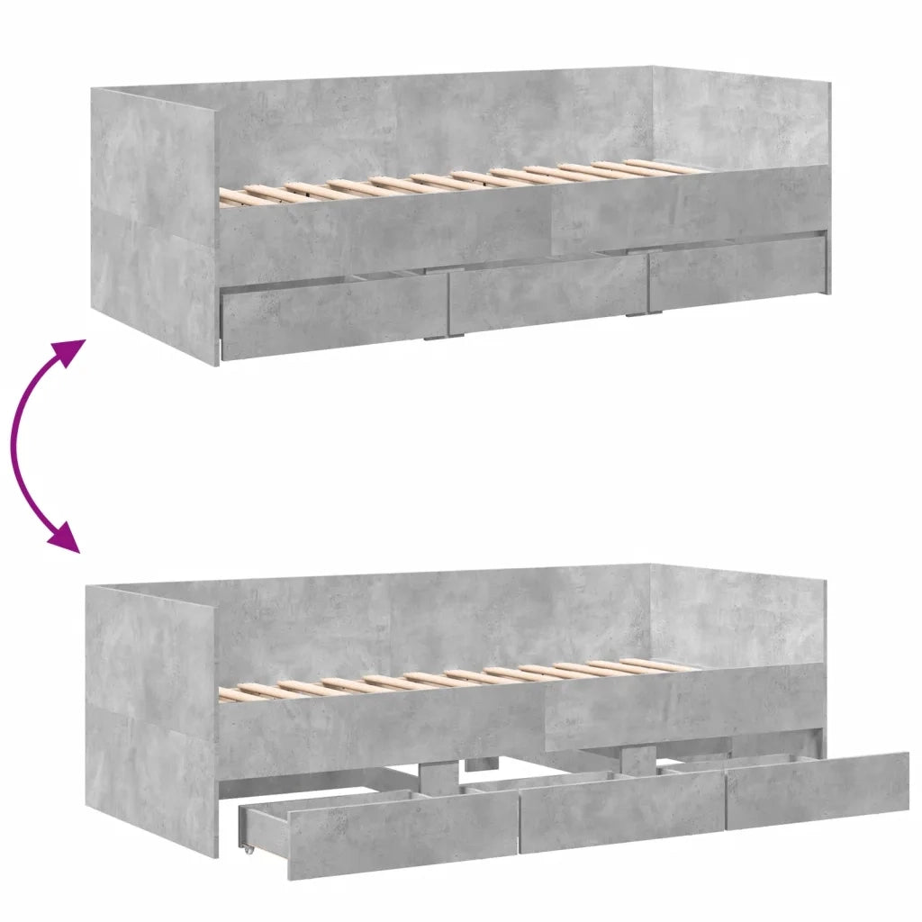 Divano Letto con Cassetti senza Materasso 100x200 cm 3280814
