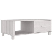 Tavolino da salotto | Tavolino da caff¨¨ | Tavolino da Soggiorno HAMAR Bianco 100x55x35 cm in Legno Massello di Pino