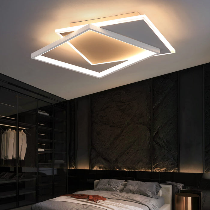 ZMH Lampada da soffitto plafoniera LED 44W dimmerabile quadrata bianca per camera letto