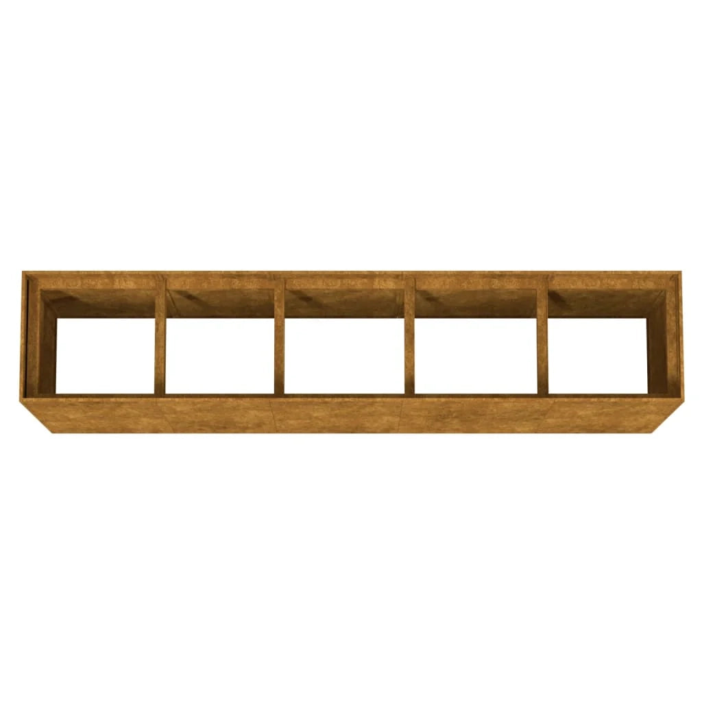 Portavaso per fioriera aiuola rialzata piante fiori terrazzo giardino giardino 200 x 40 x 80 cm acciaio corten marrone 02_0039396
