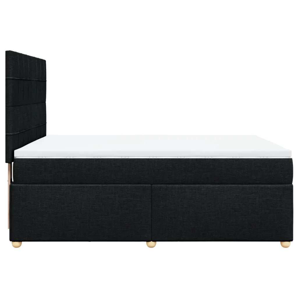 Giroletto a Molle con Materasso Nero 140x200 cm in Tessuto