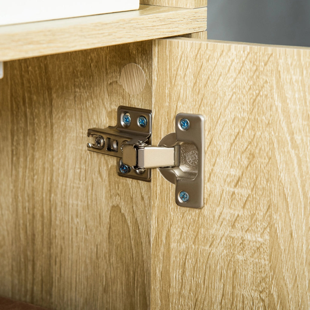 Libreria con ante e scaffali aperti ¨C Zephmum ¨C Legno naturale 59x29x180 cm