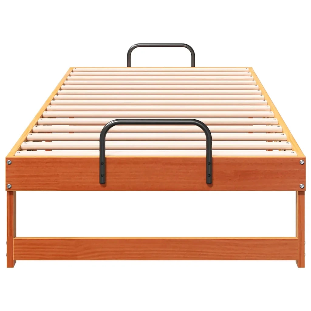 Struttura del letto Marrone 90 x 210 cm Pino massello 873162