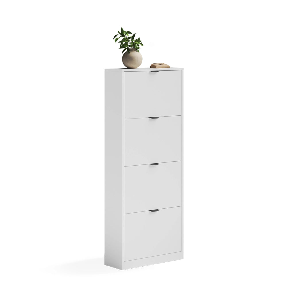 Scarpiera da ingresso Gizmo Bianco/Nero 59 x 146.6 cm con 4 scomparti Vicco