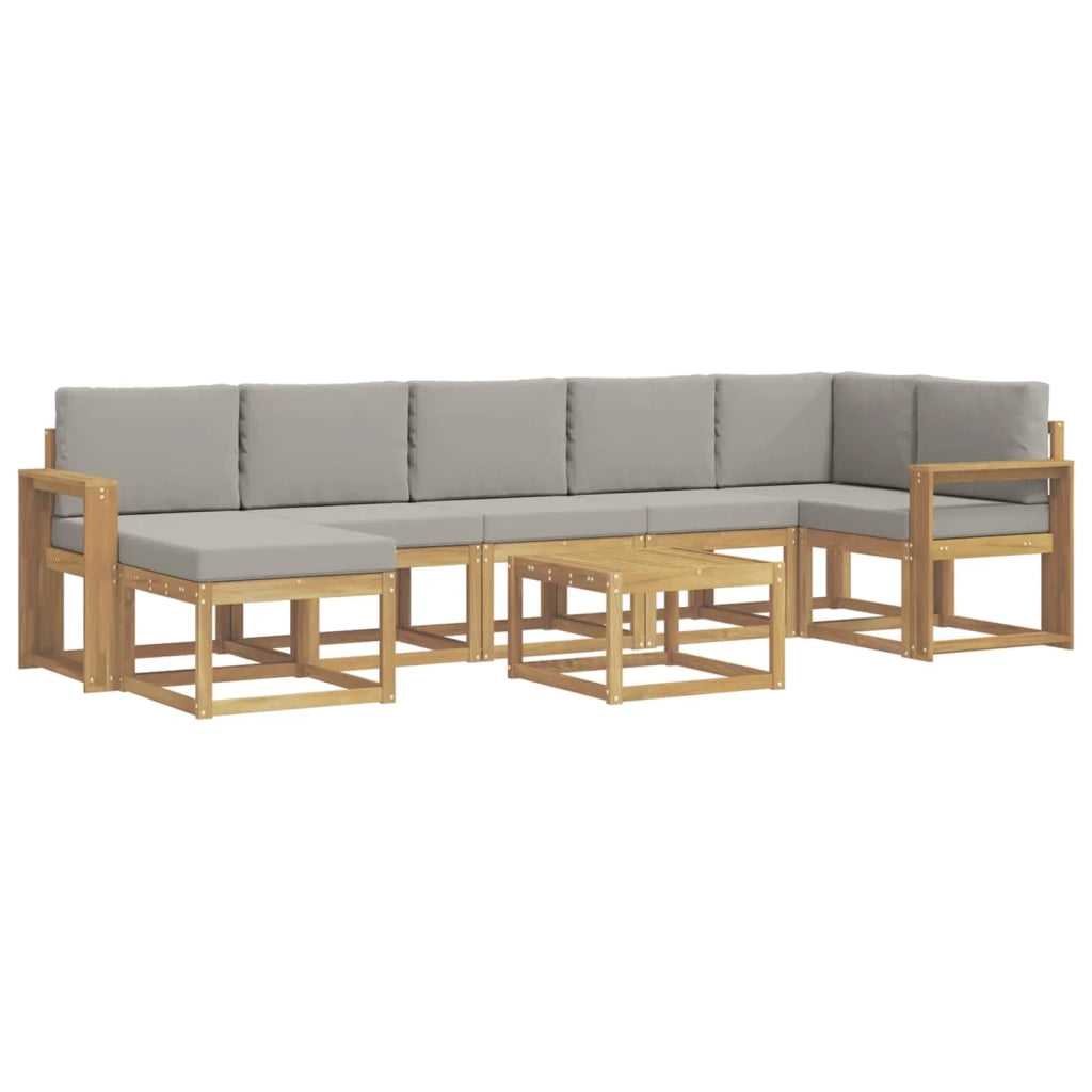 Set di divani da esterno 8 pcs Bianco e Grigio Chiaro 3387985