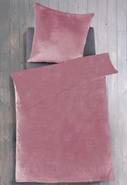 Piumino invernale reversibile, 135 x 200 cm, tocco di cashmere in velluto corallo in rosa, con copriletto 80 x 80 cm.