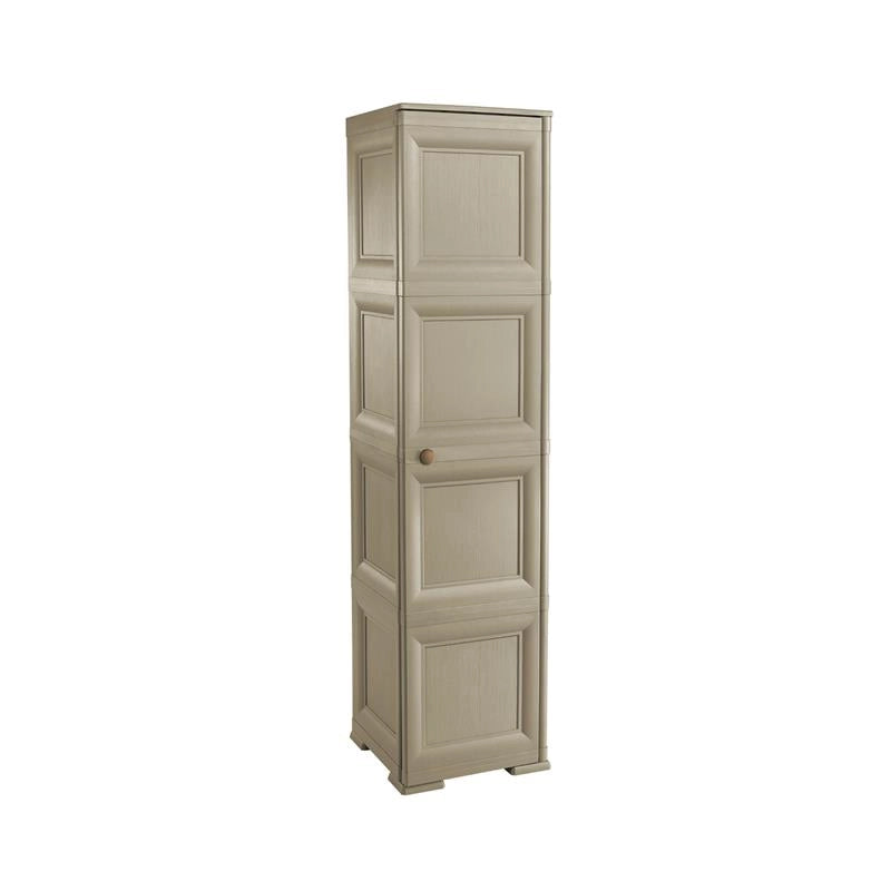 ARMADIO A COLONNA CON 4 RIPIANI E 1 ANTA LISCIA TOUPE DIMENSIONI 40X43X164H CM