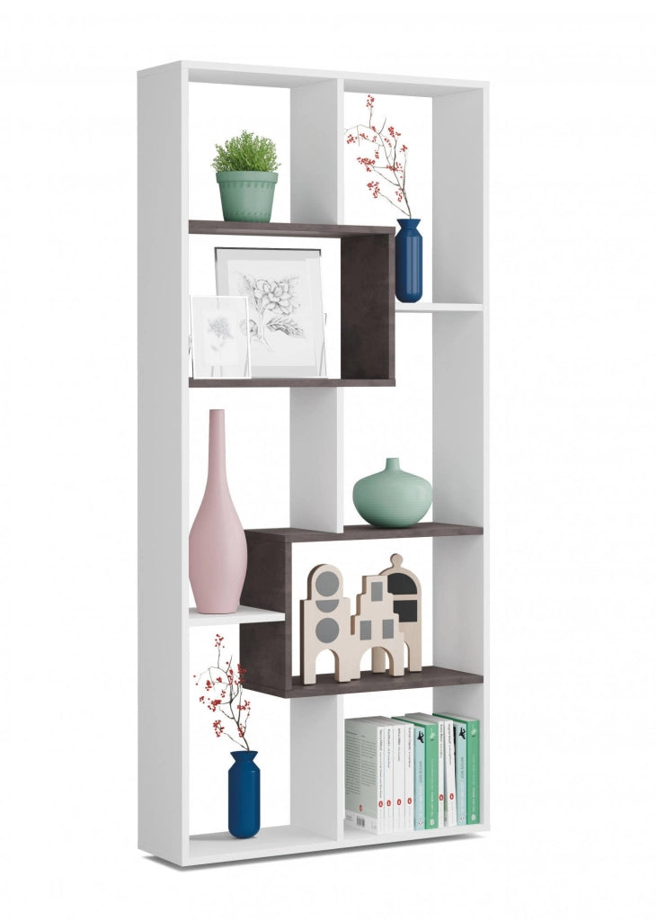 Biblioteca Arconnor, Libreria 6 Ripiani, 80x25x180h cm Bianco