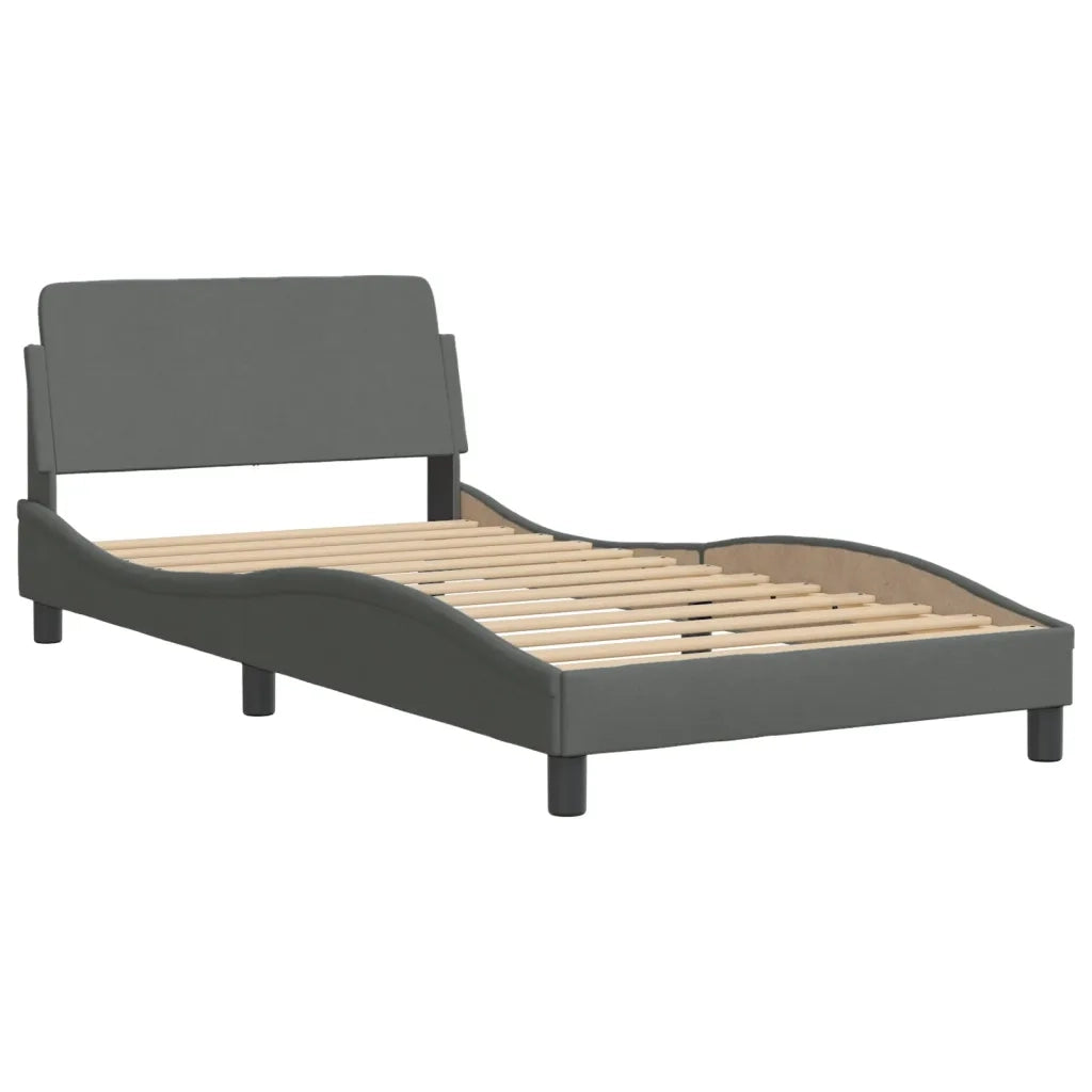 Letto con Materasso Hvar Grigio Scuro 100x200 cm in Tessuto 3208514