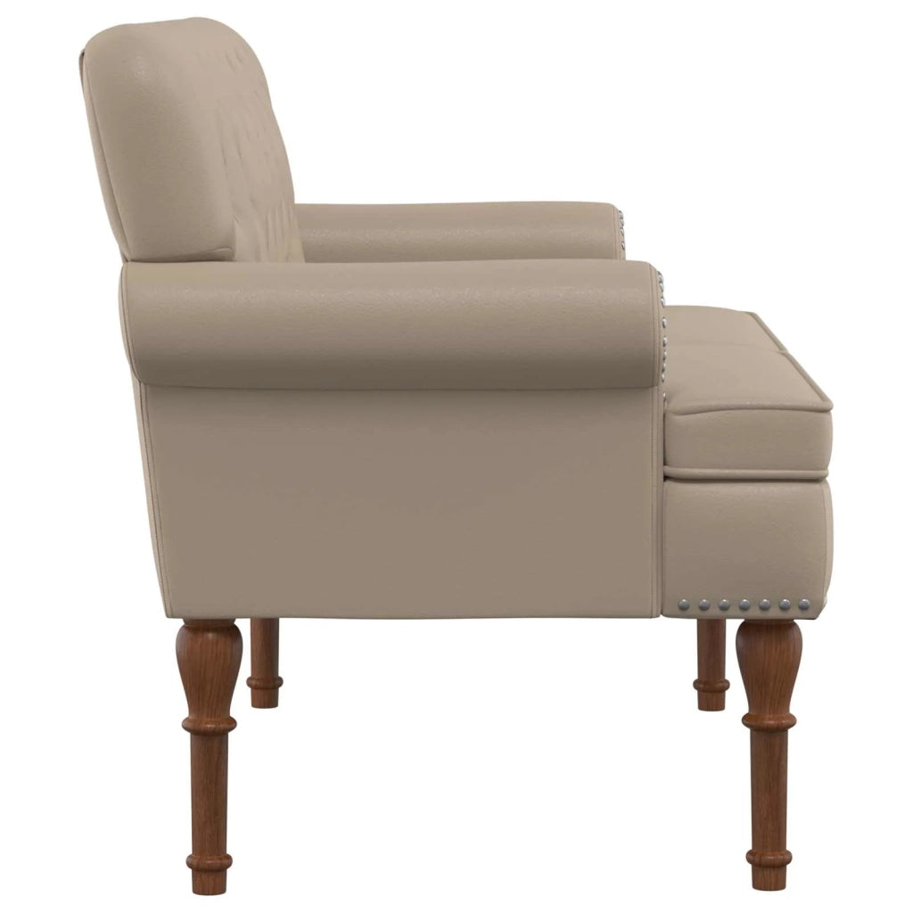 Loveseat con bottoni imbottiti Cappuccino 120 x 65 x 77 cm 42041862