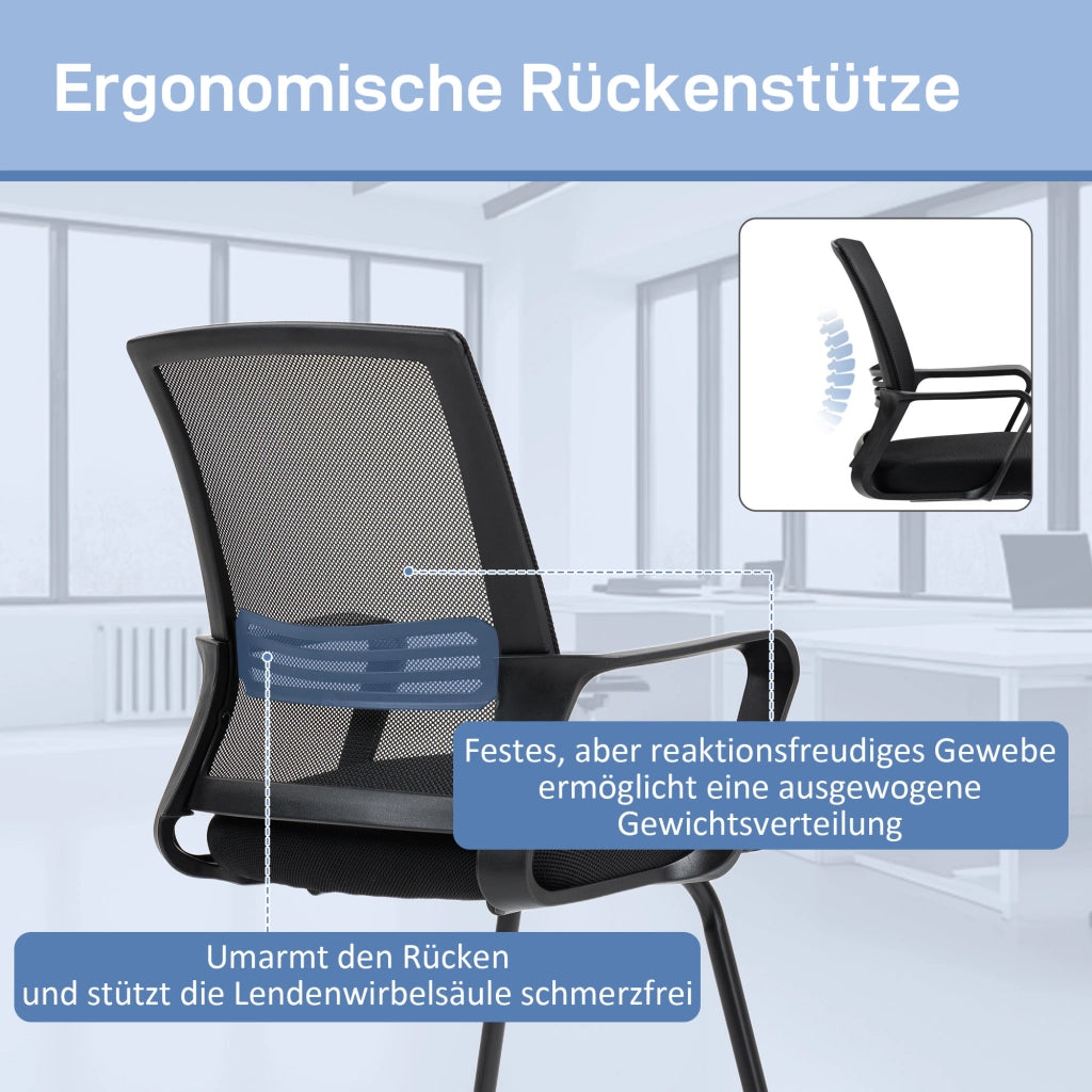 Sedia ergonomica ¨C zephmum ¨C rete, schiuma, gambe in metallo, nero