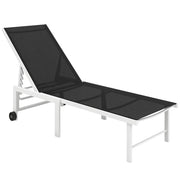 Poltrona Reclinabile da Giardino con Ruote e Schienale Regolabile ¨C Zephmum ¨C Grigio 166x60x84 cm