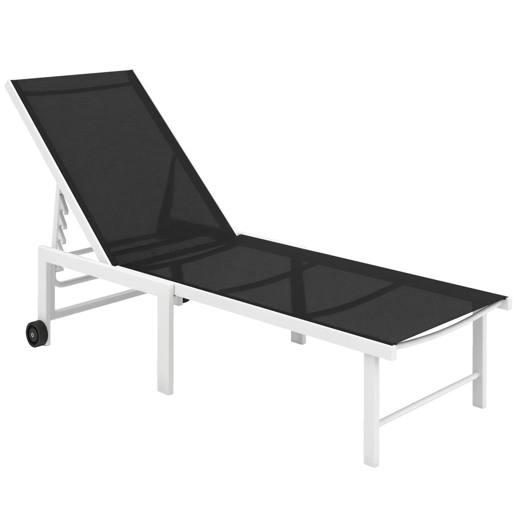 Poltrona Reclinabile da Giardino con Ruote e Schienale Regolabile ¨C Zephmum ¨C Grigio 166x60x84 cm