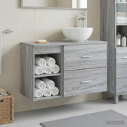 Set di mobili per il bagno 2 pcs Sonoma grigio 3403869
