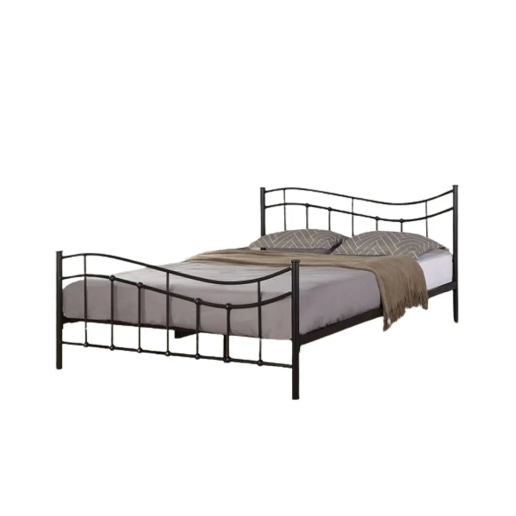 Letto ODETTE 160x200 cm – Metallo nero – Rete inclusa – Eleganza e robustezza