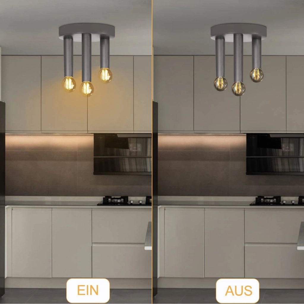 ZMH Lampada da soffitto in metallo bianco E14 retrò industriale per cucina e sala da pranzo