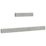 Set di Mobili Porta TV 6 pz | Armadietto TV | Mobile Porta TV Grigio Cemento in Legno Multistrato