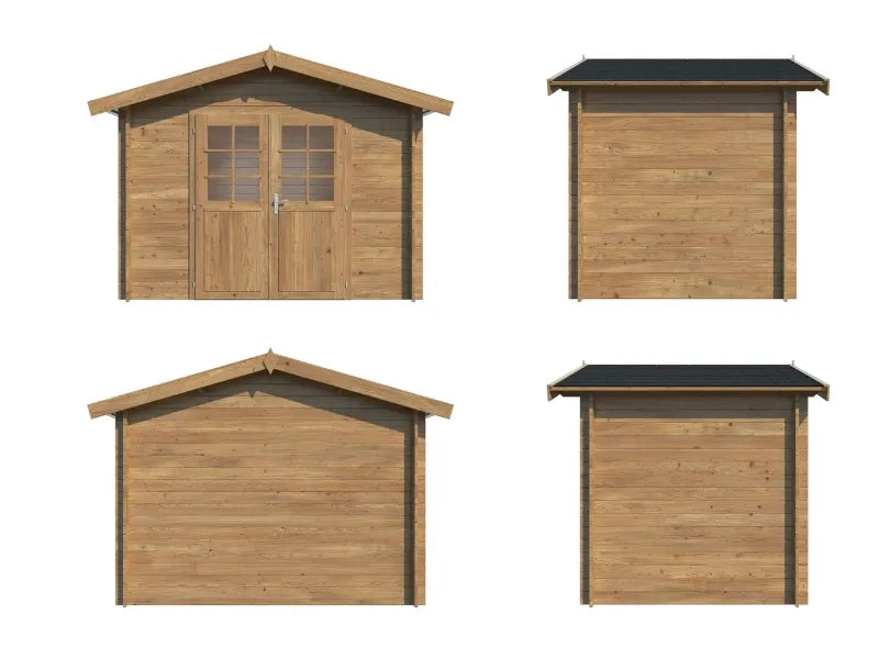 Casetta Valentine A legno 296x200cm spessore 28mm impregnato autoclave marrone - Con pavimento