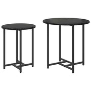 Set tavolini 2 pz | Tavolo laterale Rovere Nero