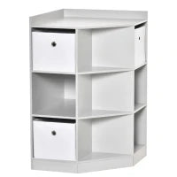 Scaffale per Bambini a 3 Cassetti in Tessuto non Tessuto e MDF, Grigio
