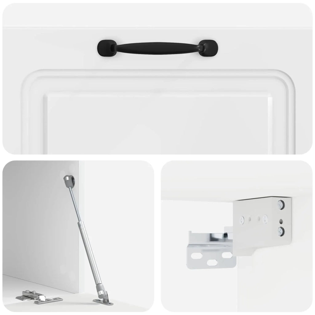 Mobile Porta TV da Muro Bianco Lucido 78,5 x 41 x 30 cm
