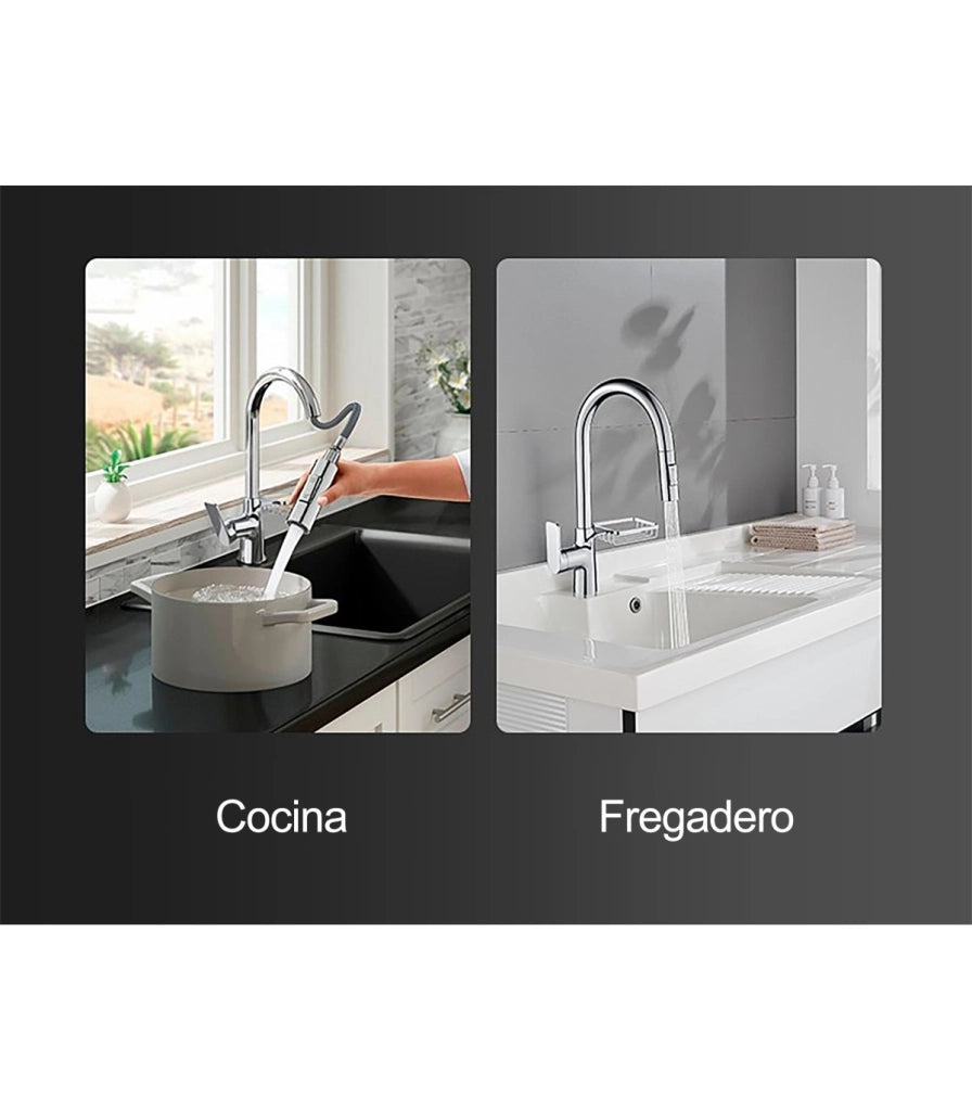 Rubinetto Cucina LH-123 | Griglia Scaffale | Rame Monoleva 2 Vie | Estrabile 2 Modi