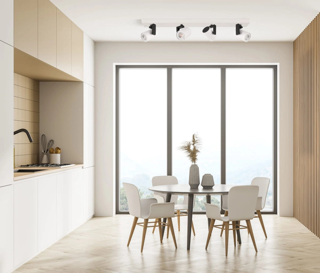 Plafoniera Italux Mola moderna 4xGU10 bianco/nero in metallo