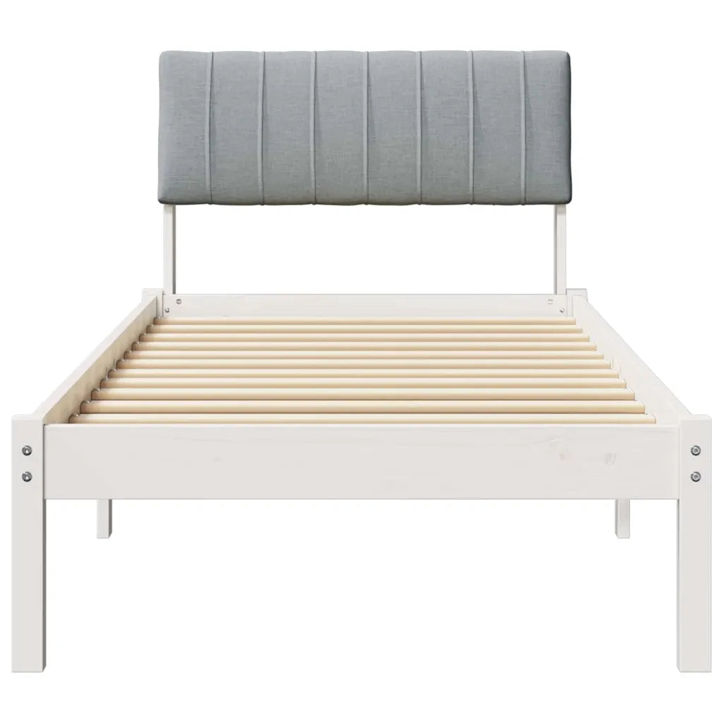 Struttura del letto-Giroletto-Rete del Letto Bianco e grigio chiaro 75 x 190 cm 557935