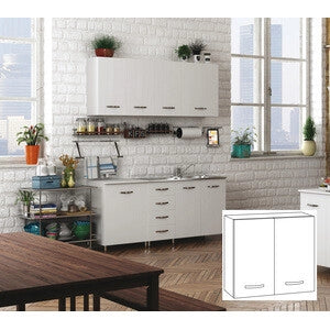 KIT CUCINA PENSILE 2 ANTE 80X32XH72 CM BIANCO- AZUR LINE- 1,0 pz