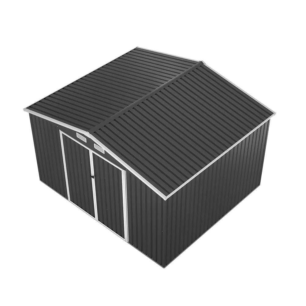 Casetta da giardino in acciaio zincato nero 3,21x2,77xh2,17 m - 129kg - 8,9 metri quadri
