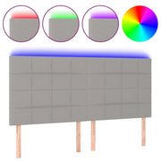 Testiera | Testata a LED Grigio Chiaro 160x5x118/128 cm in Tessuto