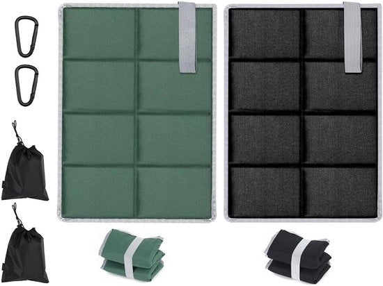 Set di 2 cuscini esterni portatili per un comfortevole sedere durante il campeggio, il trekking e le escursioni al fresco