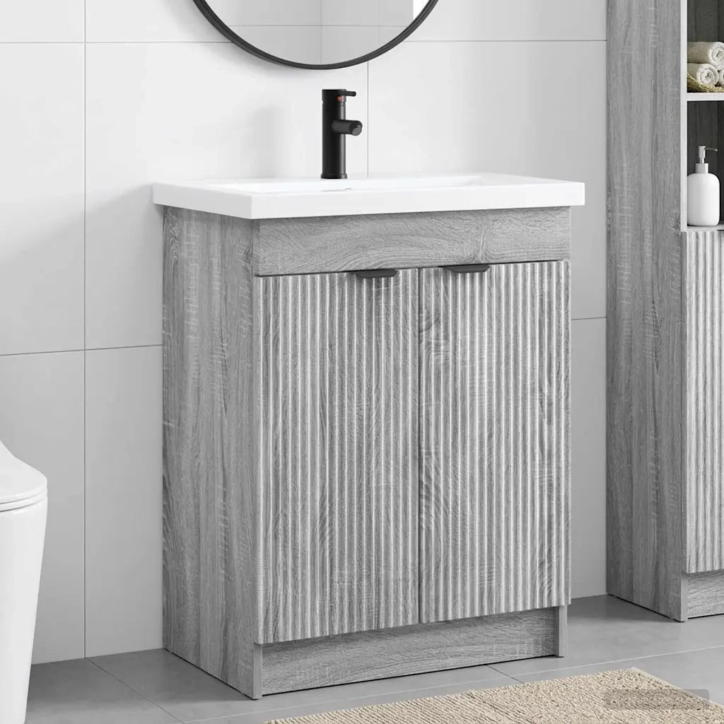 Set di mobili per il bagno Sonoma grigio 78,5 x 37,5 x 81 cm 3404160